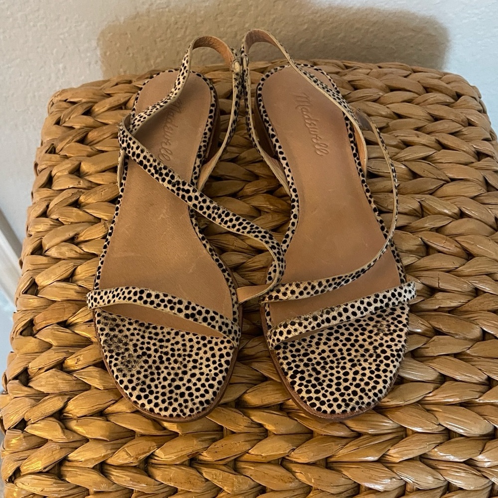 Madewell Spotted Tan and Black Sandals
